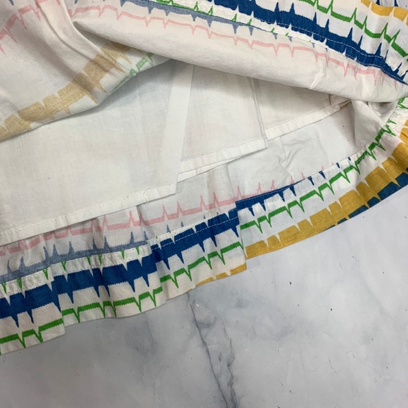 Fossil Scalloped Striped White Blue Pink Skirt - Picture 6 of 8